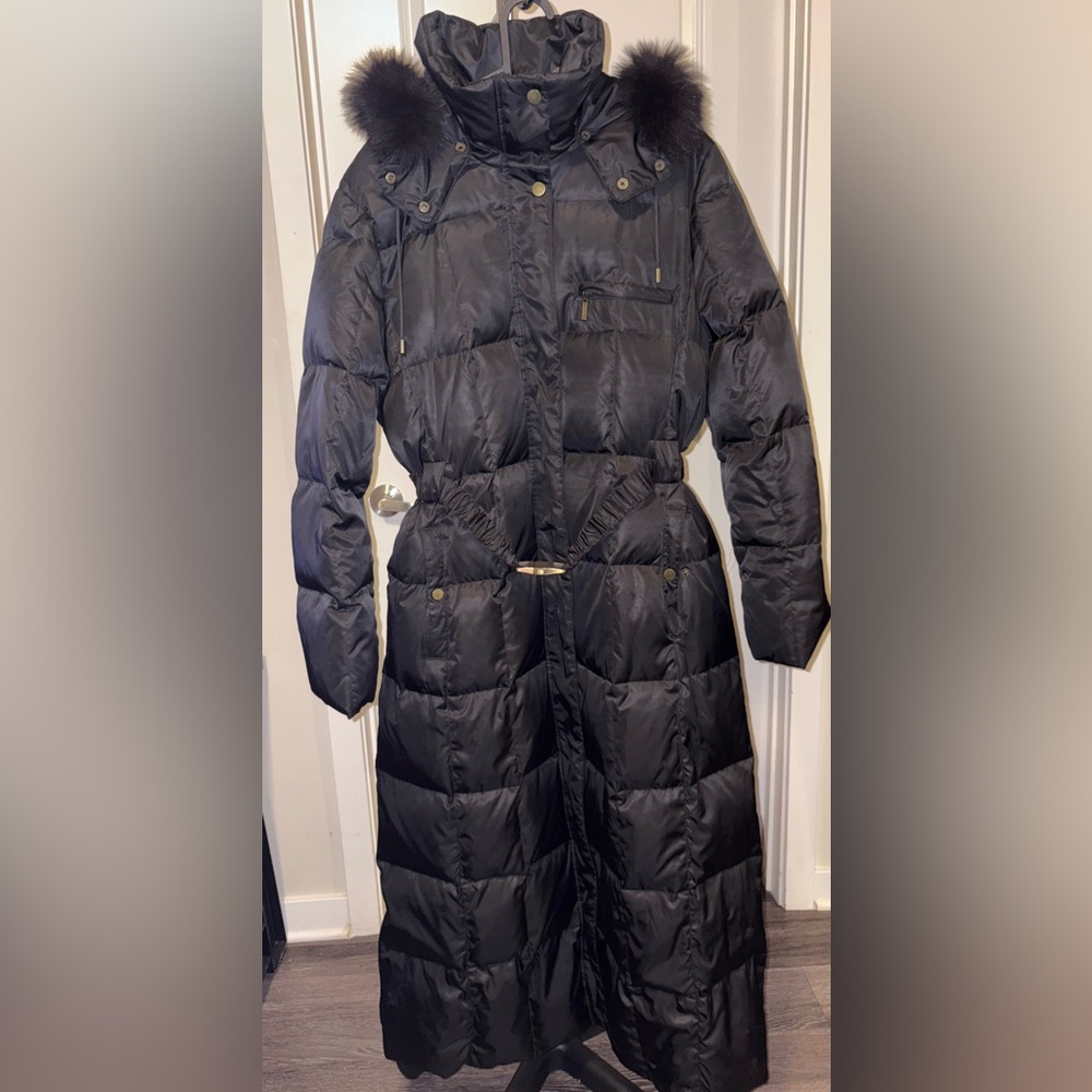 1 Madison Luxe Women's Down-Filled Coat with Front Vestee Black Size Large - Picture 2 of 13
